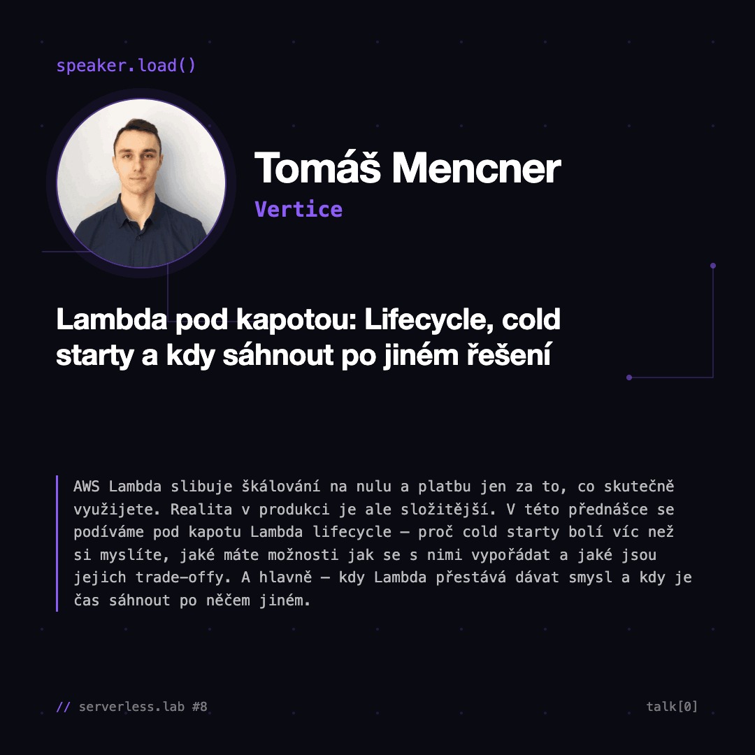 PurpleLABlife's tweet photo. Serverless.LAB.include(AI) #8 🚀

4. června, 17:30, Purple Technology Brno.

⚡️ Lambda pod kapotou - Tomáš Mencner ⚡️ Lessons learned z AI - Marek Šottl ⚡️ Vibekoderi vs. citlivá data - Pavol Jediný

Vstup free, pivo zajištěno. 💜
https://t.co/O9JB9ExlR1 https://t.co/LTEGLsZIhz