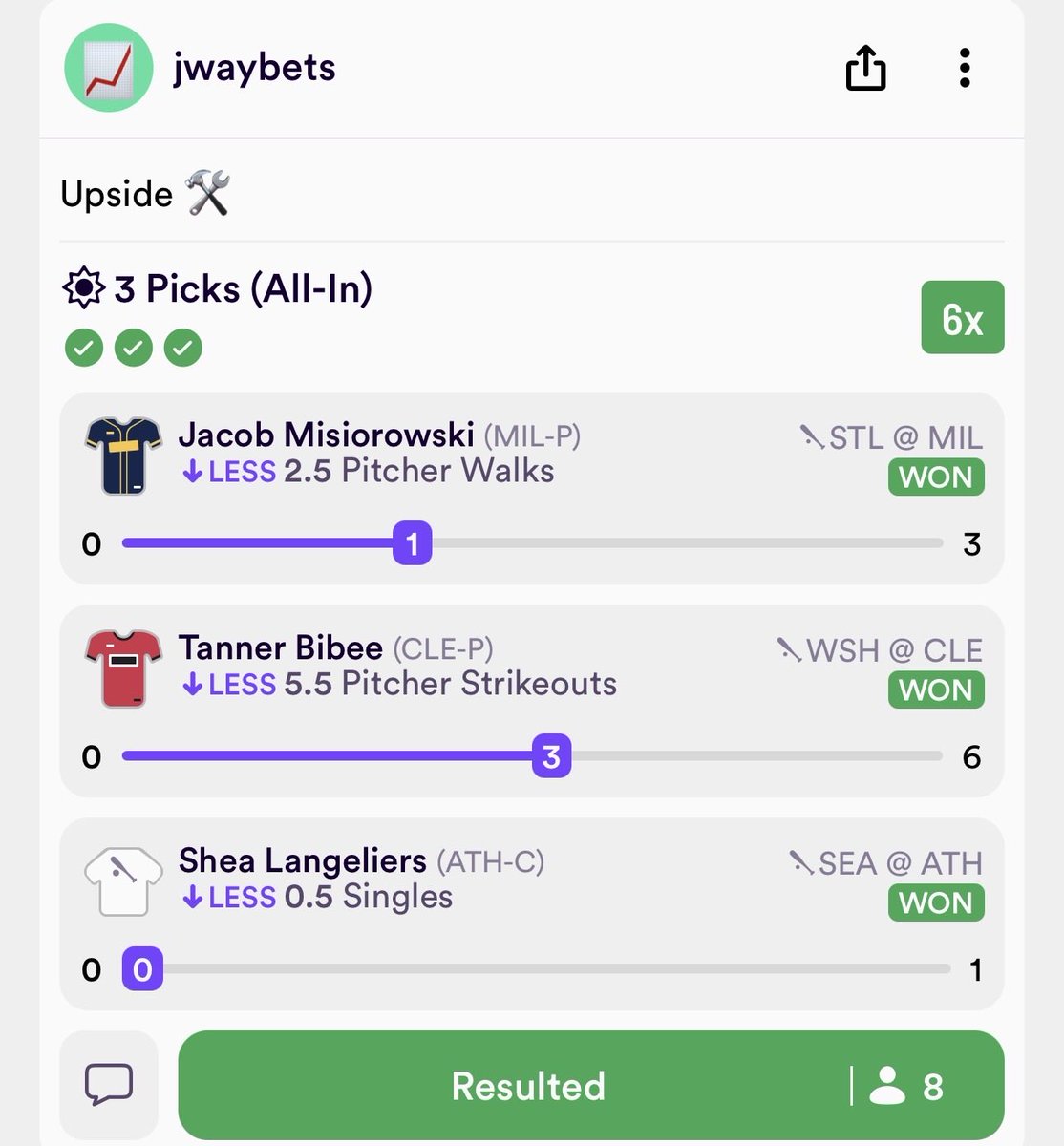 Realtorjwaybets's tweet photo. CASH IT✅✅ sweat free bang! Right off the @UpsideTools fantasy optimizer. Let’s run it back today? https://t.co/OSUVp0Z7xA
