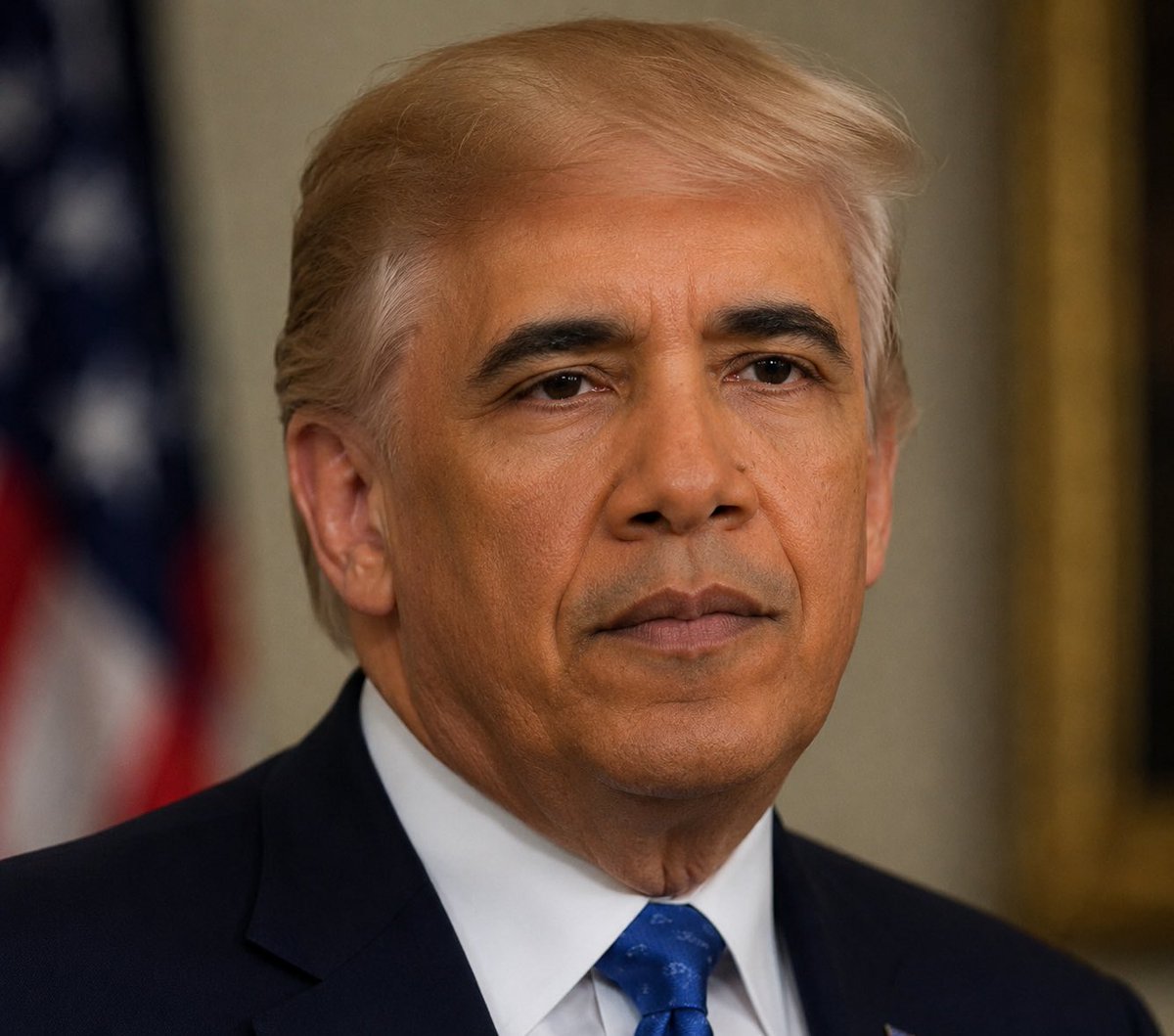 _ALIRE7A's tweet photo. Good morning Donald Hussein Obama++✋🏼
@POTUS 
@realDonaldTrump https://t.co/NEI0WaEdPX