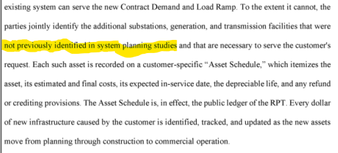 Wilson_Energy's tweet photo. @TKavulla Super interesting. @TKavulla what do you think of this language though? Seems like it discourages long-term planning for large loads as not "every dollar" is tracked since planning headroom is not accounted for. https://t.co/6Wpziet30Z