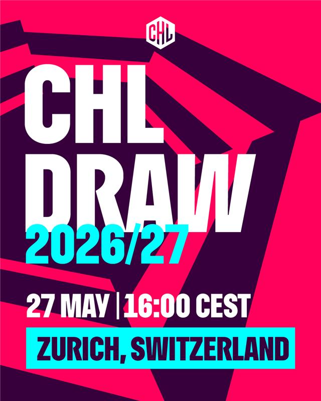 championshockey's tweet photo. It’s Draw Day! 💥

Catch the livestream on our web, YouTube channel or Facebook from 16:00 CEST 📺

#ChampionsGoBeyond https://t.co/N1JQuRjDBI
