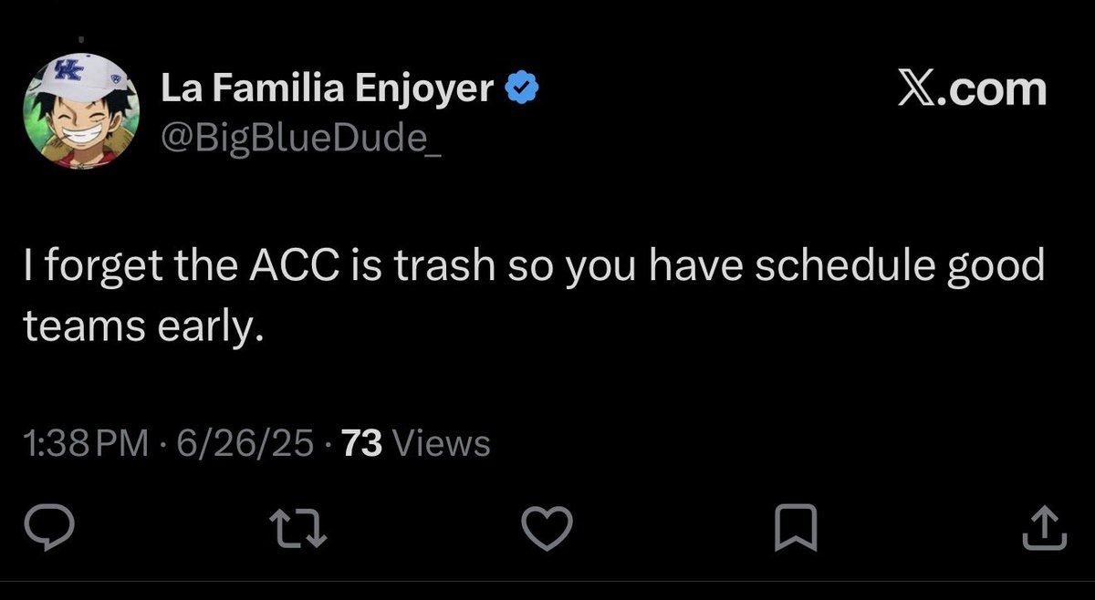 RyanOverYou's tweet photo. @BigBlueDude_ ACC is trash though? So which one is it? https://t.co/dBXuPrwQRi