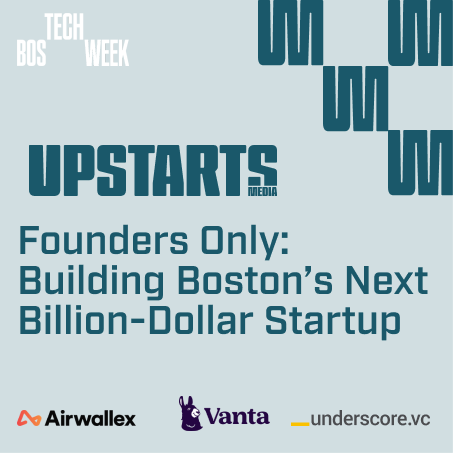 alexrkonrad's tweet photo. Startup builders: Upstarts is excited to see you at Boston Tech Week soon 👋

Upstarts has just a couple of spots left at our lunch event this Thursday. If you're a cracked founder or know one, be sure to sign up before it's too late!

Featuring:
-A tactical panel with local startup CEOs @markitecht, @laroverenick, and @jc1
-Q&A and networking
-Free food, courtesy of partners @airwallex, @TrustVanta and @UnderscoreVC

Apply here: 
https://t.co/1XHooJ6ORo