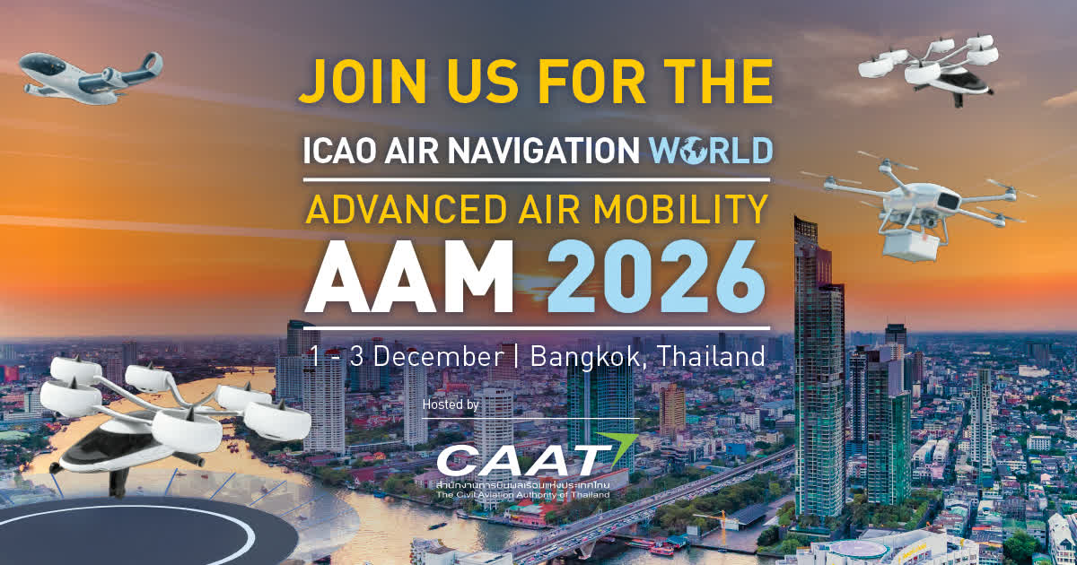 icao's tweet photo. The Programme for Advanced Air Mobility (AAM) 2026 is now available, featuring key discussion points and highlights regarding the future of AAM.
Download the programme: https://t.co/sfgxma9zw0 https://t.co/NUQ0aN2qKo