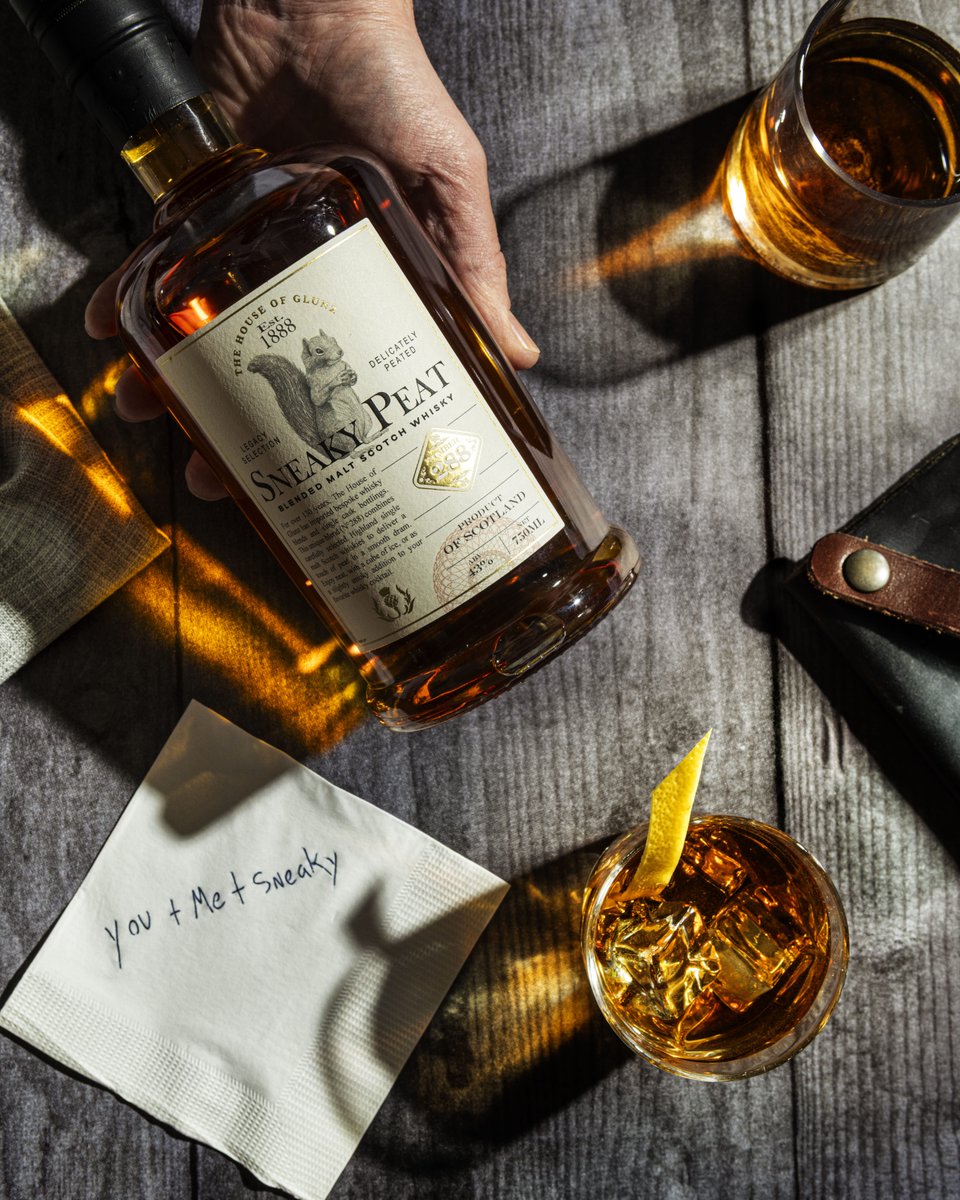 drinksneaky's tweet photo. you + me + 🐿️? 

#ShootYourShot #NapkinSeries #SneakyPeatWhisky https://t.co/b2AU6wffyY
