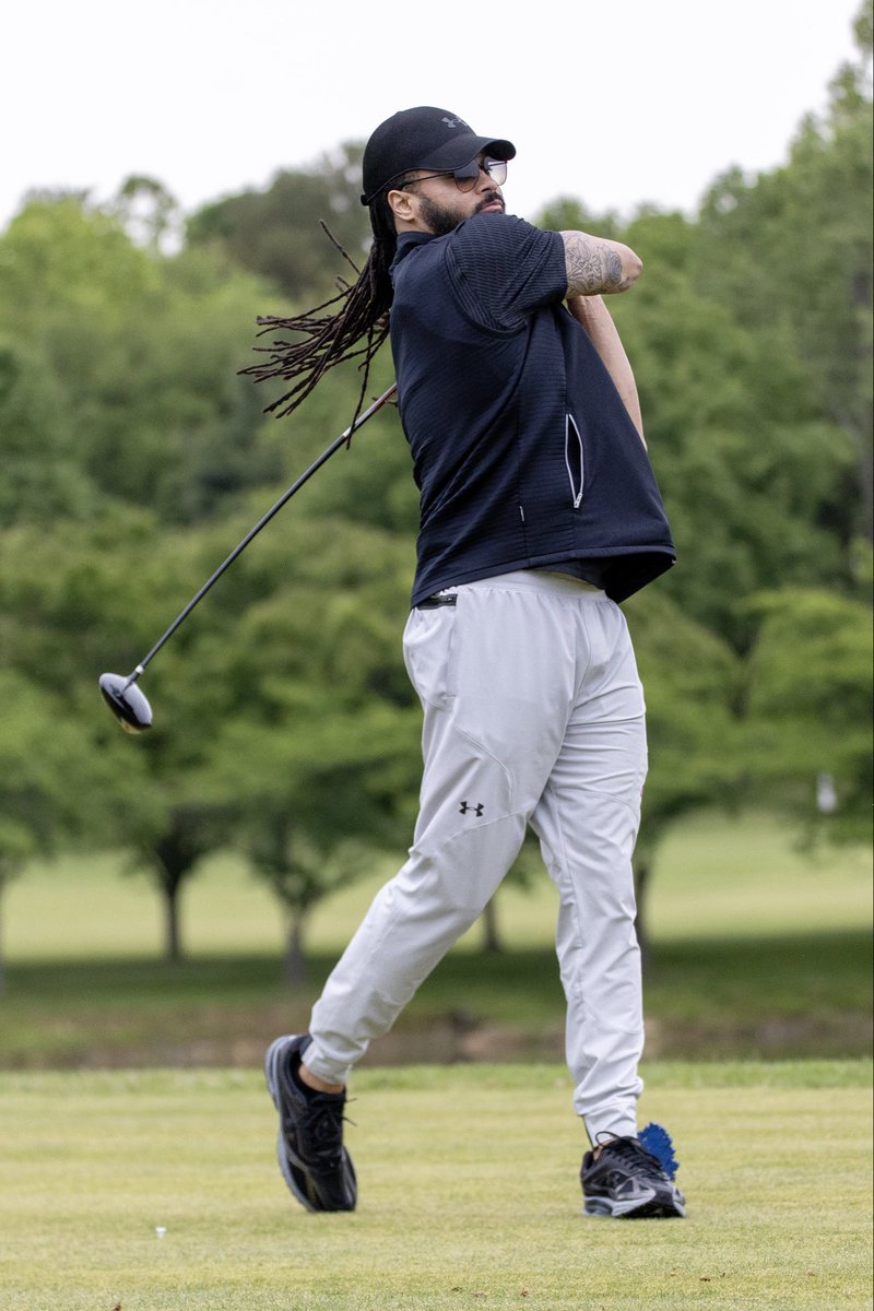 AU_MBasketball's tweet photo. Anatomy of a golf swing with Coach Ike. He welcomes your feedback. ⛳️

Our whole staff was out in force at the recent Eagles Club Golf Classic! More photos to come. https://t.co/nge9LRC6lz