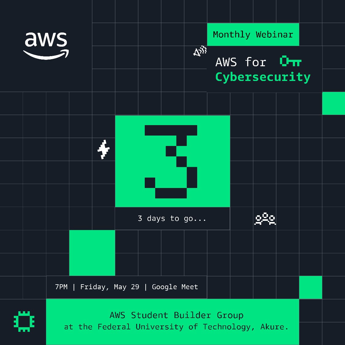 AWSFUTA's tweet photo. The Clock is TICKING and in 3 days time, AWS and cybersecurity will be married!

Talk of 
• AWS security frameworks
• Core security tools and
• Real-world career pathways blending AWS and cybersec

You don't want to miss this

Register NOW 👇 
https://t.co/RQlWEdl5Fr
#AWSsbgl https://t.co/o0NCZdTqjv