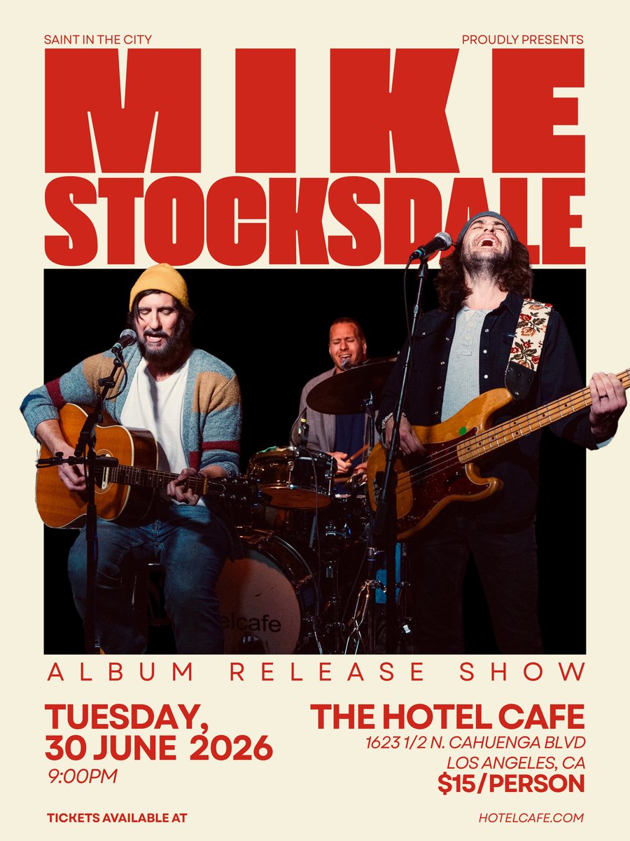 mikestocksdale's tweet photo. JUST ANNOUNCED - album release show at @thehotelcafe 6/30. Tickets - https://t.co/Ag8pp2b3tF https://t.co/iul7NXiBxf