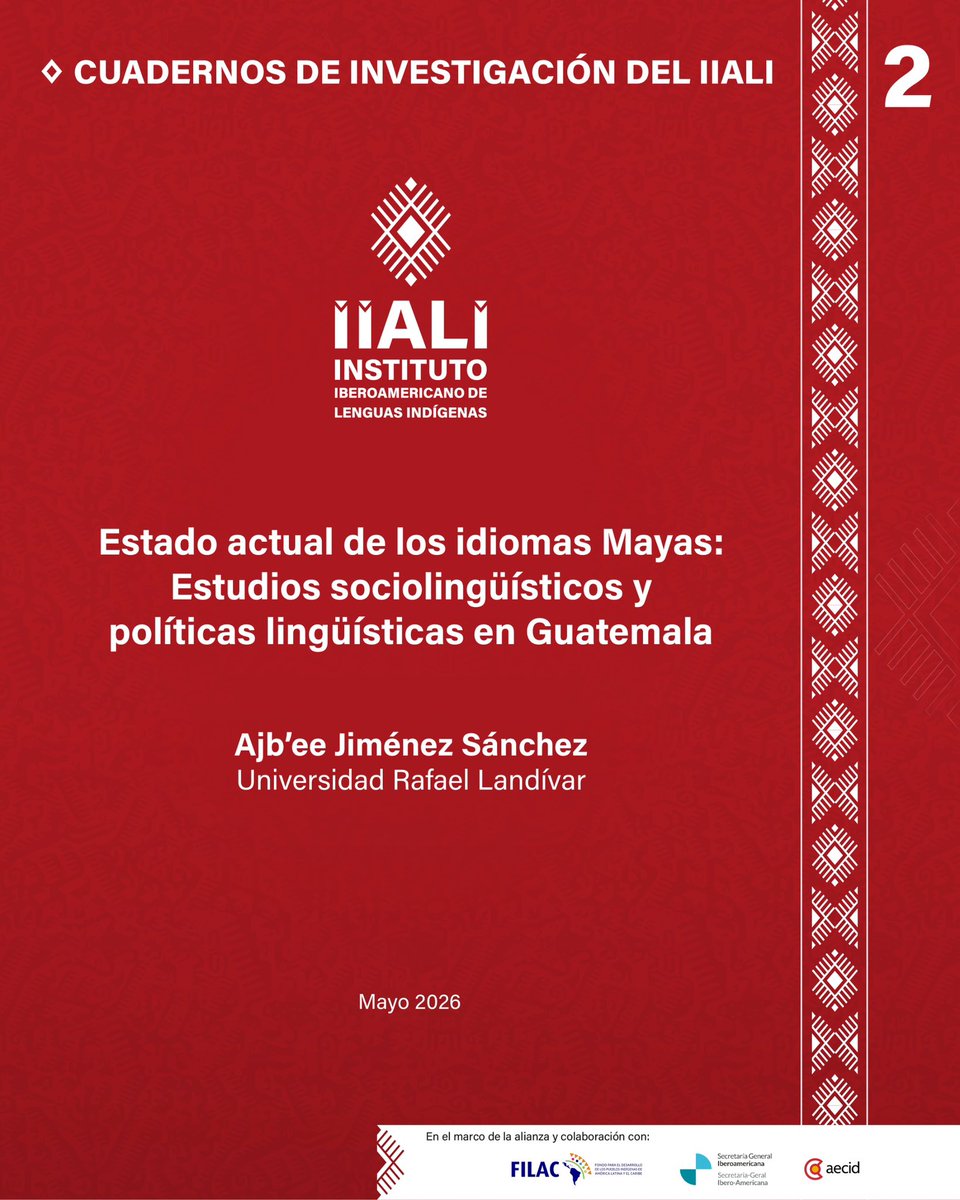 filac_'s tweet photo. Las lenguas mayas no solo son formas de comunicación: son memoria, identidad, resistencia y conocimiento ancestral.

Hoy, muchos idiomas mayas en Guatemala enfrentan desafíos profundos: pérdida de hablantes, desplazamiento lingüístico y riesgos de desaparición. 

Sin embargo, también existen iniciativas que están impulsando procesos de reivindicación y revitalización lingüística para mantener viva esta herencia cultural invaluable.

Este documento analiza los fenómenos sociolingüísticos que atraviesan actualmente los idiomas mayas, especialmente aquellos que viven situaciones complejas o transfronterizas, y visibiliza las iniciativas que buscan fortalecer su uso y vitalidad.

Consulta el estudio: https://t.co/ejV1aNqjYt