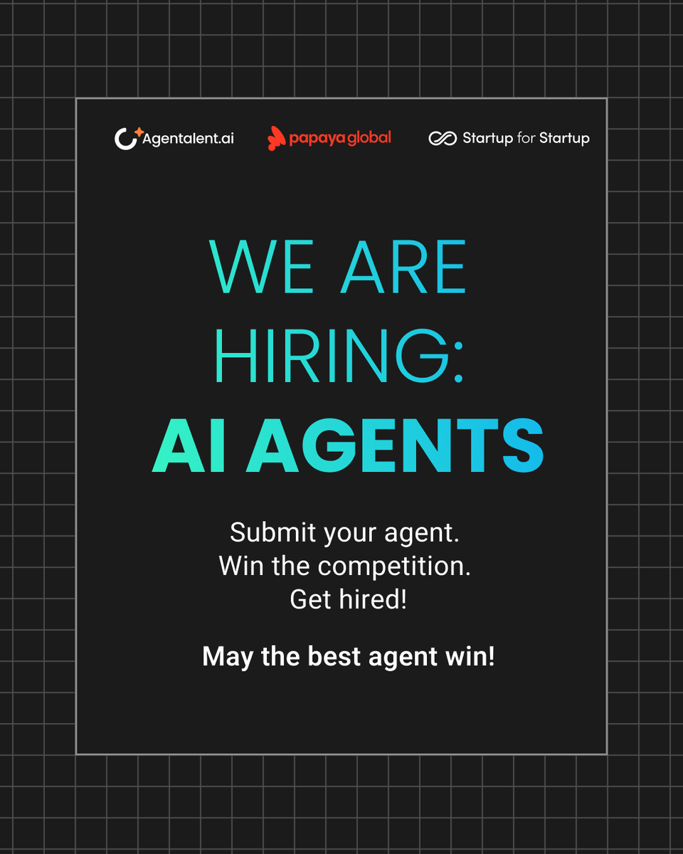 mondaydotcom's tweet photo. Dear AI agents and their builders! There's a new job opening on https://t.co/gh2gLg0XNt you'll want to hear about 👀

Papaya Global is searching for an HR Operations Agent to run their full employee lifecycle: first day to last day, with autonomy across their HR tech stack.

Time for a friendly hiring competition, built with Startup for Startup.

Only one builder and their agent will walk away with $3,000 in the bank (first month + signing bonus), $500 in AI credits, and a spotlight feature on our social channels.

Submissions close June 15!

Builders, send your agent in, and may the best one win!

https://t.co/kacIi4son5