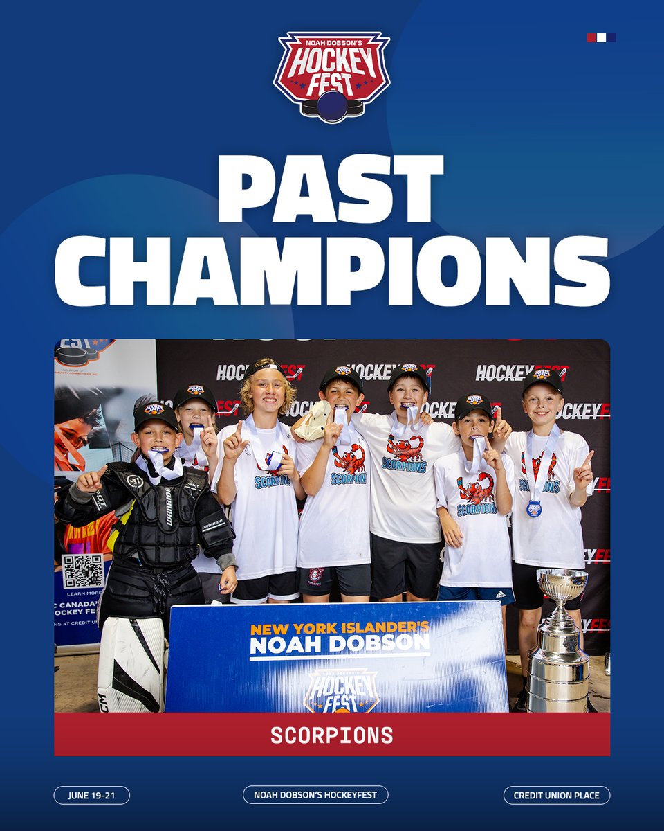 CUPEvents's tweet photo. Scorpions won it all in '25. Who's next?

Adult teams wanted for '26.

🏒Meet Noah Dobson
🏒Play on pro-style rinks
🏒Join 1,300+ players

✍️ https://t.co/8Fp1r7rBuZ

#NDHF26 | #SETS | @ExploreSside | @tourismpei | @summersidePEI | @HockeyFestGO | @ssidetoyota https://t.co/mzFAt6uUOb