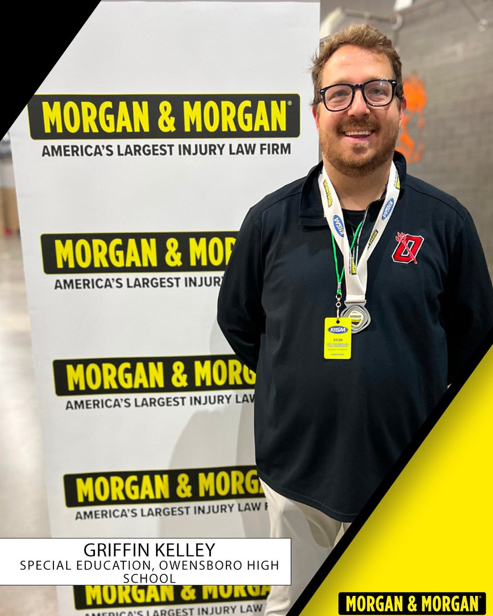 KHSAA's tweet photo. 🌟 Spotlight Alert! 🌟

We're thrilled to shine a light on Griffin Kelley in our latest #EducatorSpotlight sponsored by Morgan & Morgan, @forthepeople! Their dedication, passion, and innovative teaching style inspire us all. Let's give them a round of applause! 👏

#KHSAAProudPartner