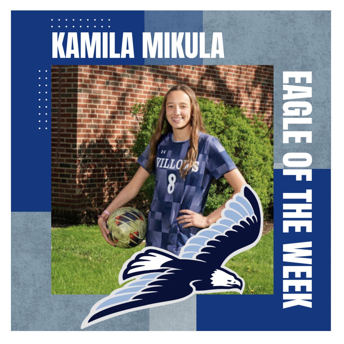 WAeaglessoar's tweet photo. Kamila currently leads the soccer team and the ISL with 28 goals! This is an incredible achievement! Coach Kayla says, “She has made an immediate impact on the soccer program with her relentless attack and natural finishing ability.” Good luck with the IHSA state playoffs! https://t.co/R0gmVZtDDB