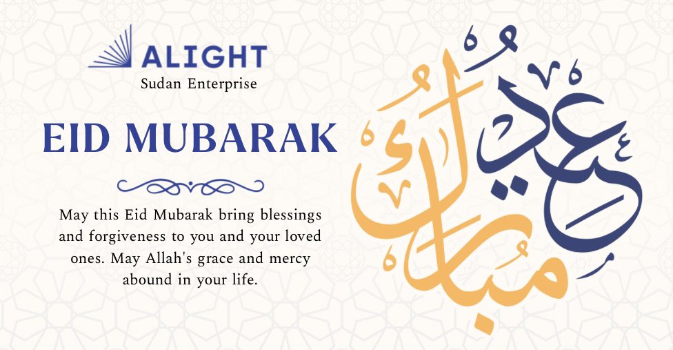 AlightSudan's tweet photo. عيد مبارك ✨تقبّل الله طاعاتكم، وجعل هذا العيد المبارك مليئًا بالخير والبركة والمغفرة لكم ولأحبابكم، وأدام عليكم نعمه ورحمته، وكل عام وأنتم بخير
#EidMubarak https://t.co/1Ypih4LYPz