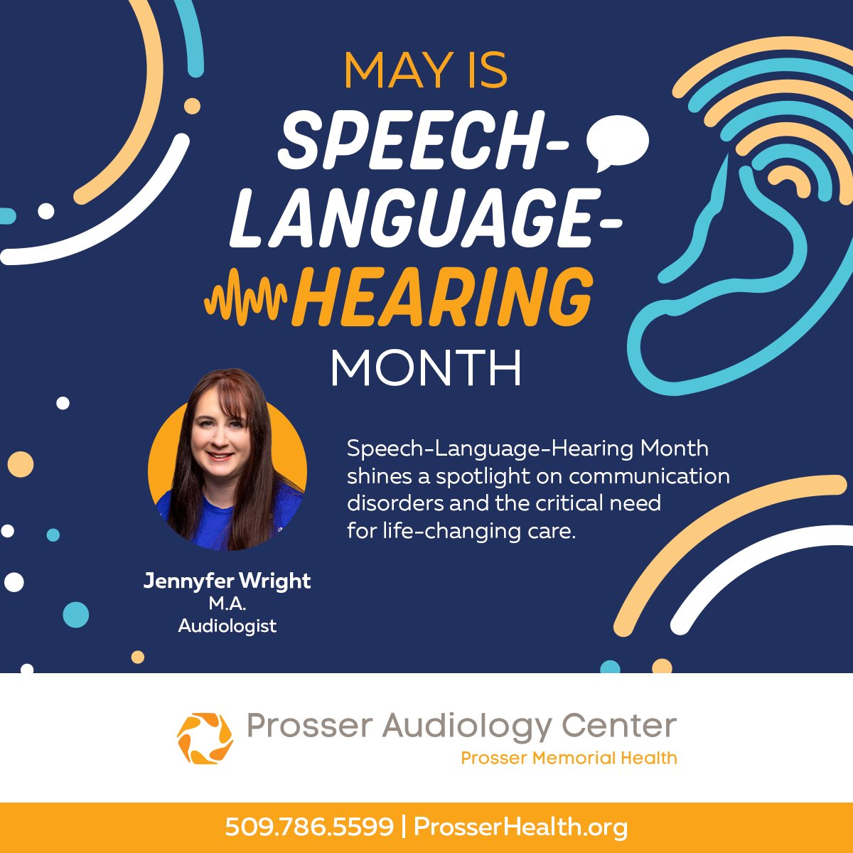PMHMedicalCente's tweet photo. May is Speech-Language-Hearing Month, and Prosser Memorial Health is proud to recognize the important work of our speech-language and hearing care professionals.
Thank you to our dedicated team for helping patients feel heard, supported, and empowered every day. #ThisIsHowWeCare https://t.co/FLYDiq1ch0
