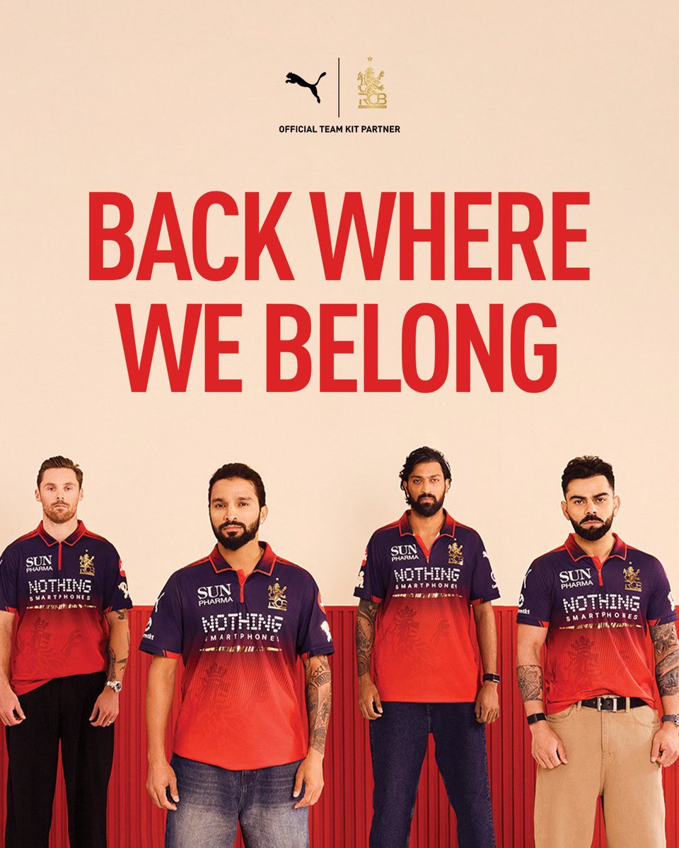 pumacricket's tweet photo. Back to back finals. Some dream it. We repeat it. 🏆⏳ @RCBTweets 

#PUMAxRCB https://t.co/KThExS6jha