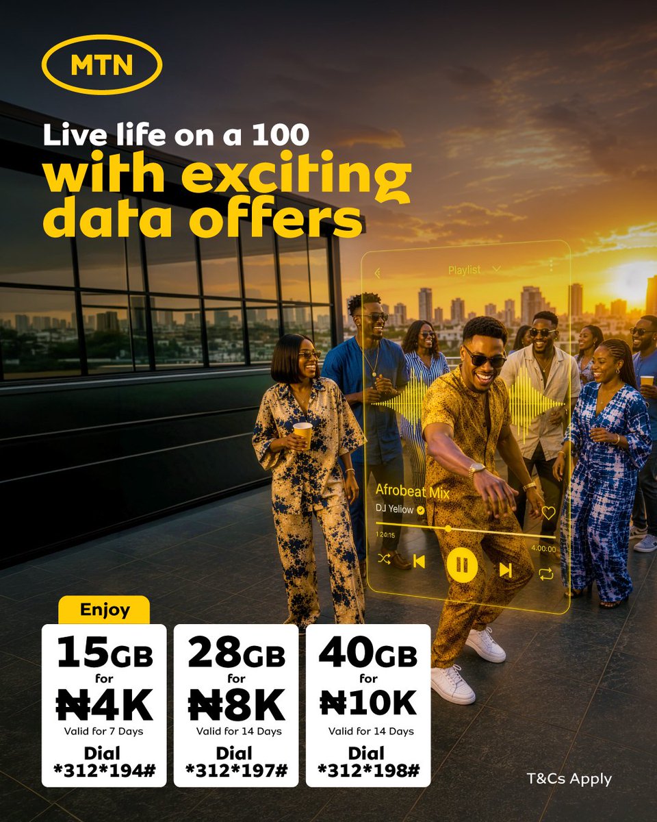 MTNNG's tweet photo. More data for the moments that keep life on 100. 

From streaming to scrolling, posting to sharing moments, enjoy more of what you love.

MTNBingeBundles
LiveIt100