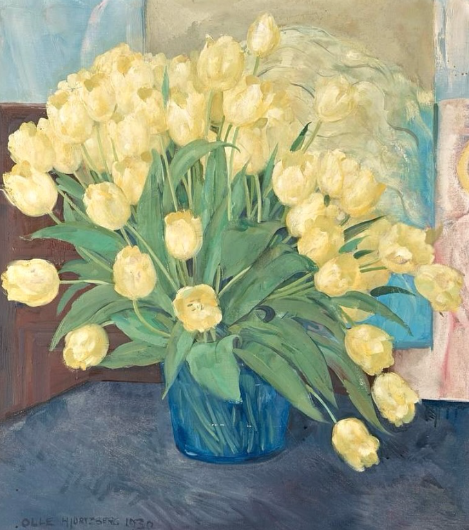 Brindille_'s tweet photo. Still Life with Yellow Tulips,  1930
🎨 © Olle Hjortzberg (Swedish, 1872 - 1959) https://t.co/u5alMPU2Fx