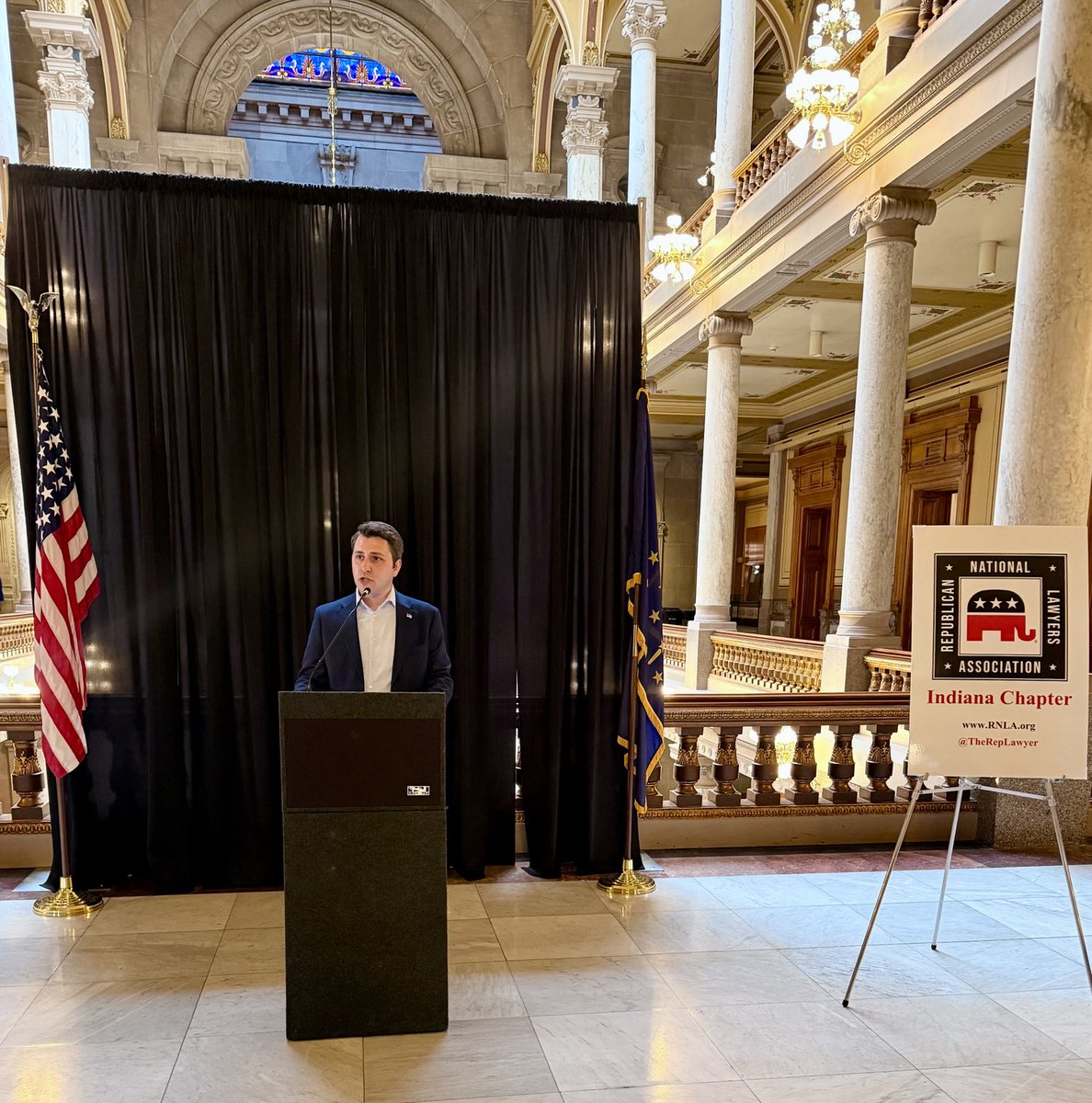 TheRepLawyer's tweet photo. Thanks to our RNLA friends who made it to the Indiana Statehouse today! 
Thank you @alipaige for running the show and @AndrewIrelandIN for taking time to be our speaker: https://t.co/OobeeYcSMD