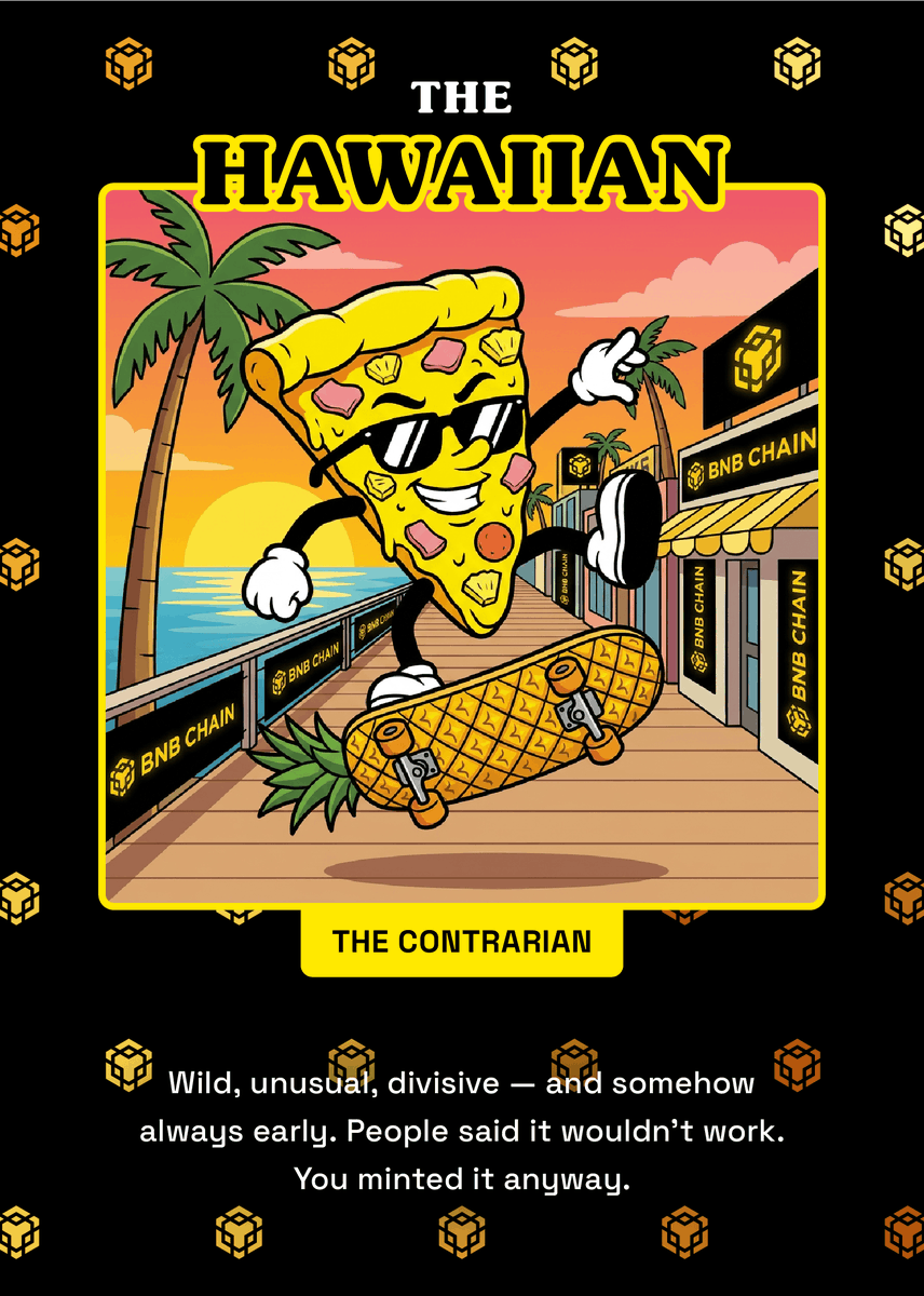 bambingbin's tweet photo. 为@BNBCHAIN 的 #BNBPizzaDay 活动锁定了一块 Hawaiian 披萨🍍。

毫不掩饰的争议性，超早的尝试，以及根本的正确性。
@BNBCHAINZH 

你今天的口味偏好是什么？📈🍍 https://t.co/7OhVvOHxku