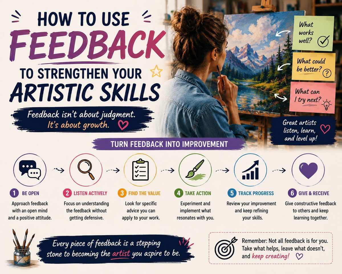 PaintworksMag's tweet photo. Great artists don’t fear feedback — they use it to grow 🎨

Every critique is a chance to sharpen your skills, improve your work, and level up as an artist.

#ArtistTips #CreativeGrowth #PaintingTips #ArtJourney #ArtistsOnX #CreativeProcess #ArtInspiration #LearnAndCreate https://t.co/LxvOIiKNCB