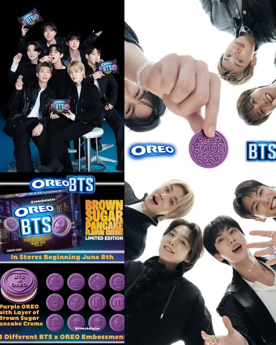 philconcerts's tweet photo. BTS and Oreo have officially joined forces for a brand-new collaboration, launching on June 8th.

The BTS x Oreo cookies will feature 13 unique embossed designs created to celebrate the group’s 13th anniversary.

The collection includes member names, the iconic BTS light stick, and a special hidden message spread across three cookies for fans to collect and decode.