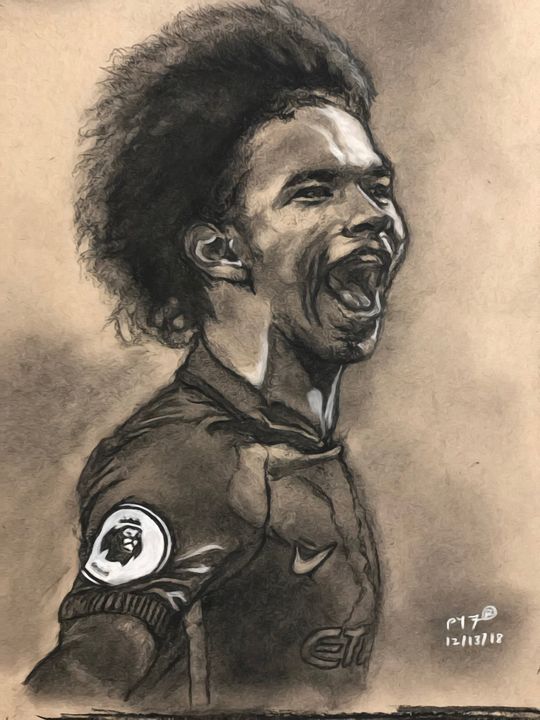 peepeey's tweet photo. Art of the Day! "Leroy Sane". Buy at: https://t.co/IlGOiwTu9f https://t.co/b6GnPWJnj1
