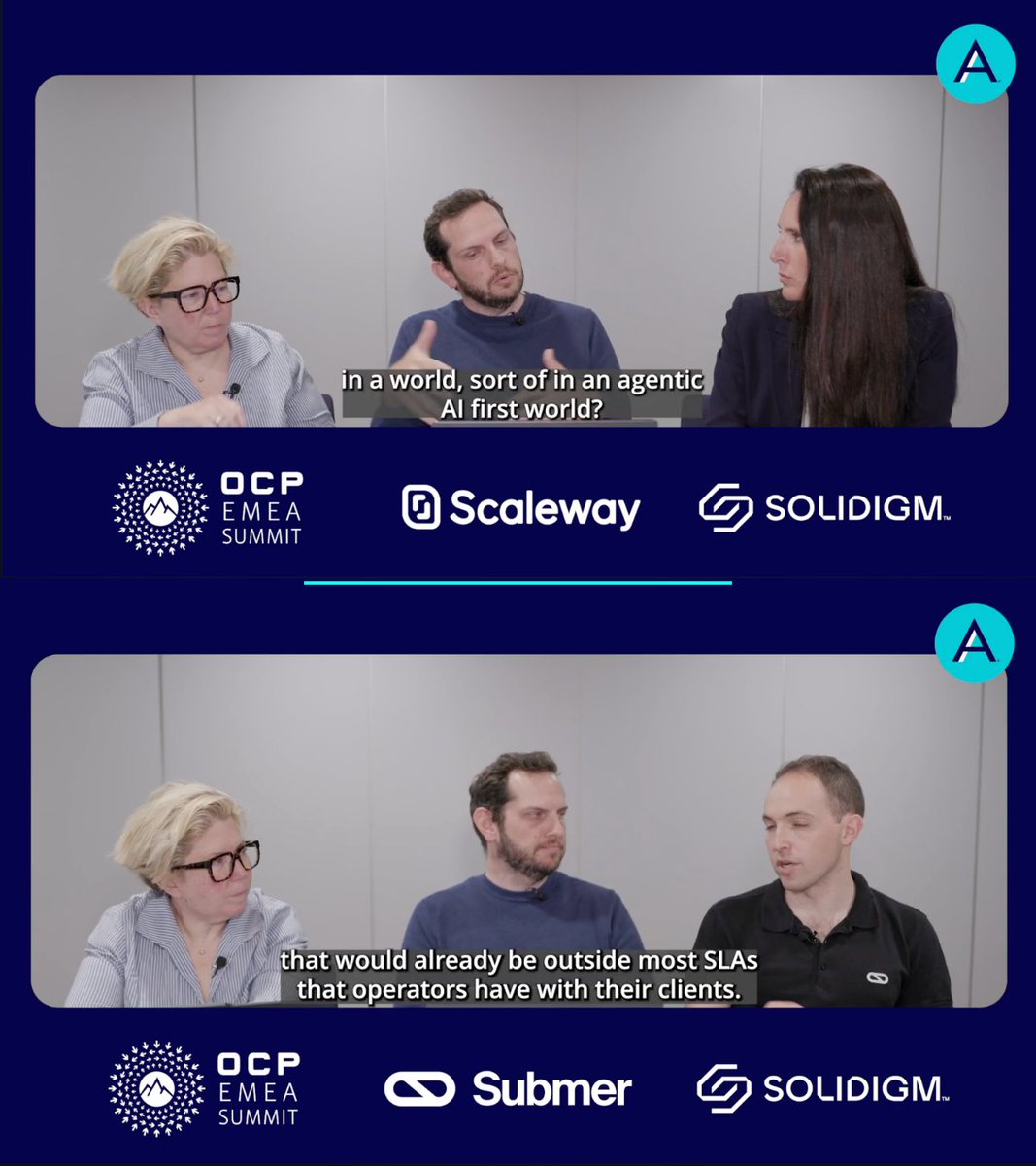 solidigm's tweet photo. At the OCP EMEA Summit in Barcelona, @Solidigm’s Ace Stryker joined https://t.co/sEF4WrPIdT's Allyson Klein for another round of Data Insights conversations spanning sovereign cloud, sustainability, liquid cooling, and the infrastructure demands of AI at scale. (1/3) https://t.co/pW38tUXEf9