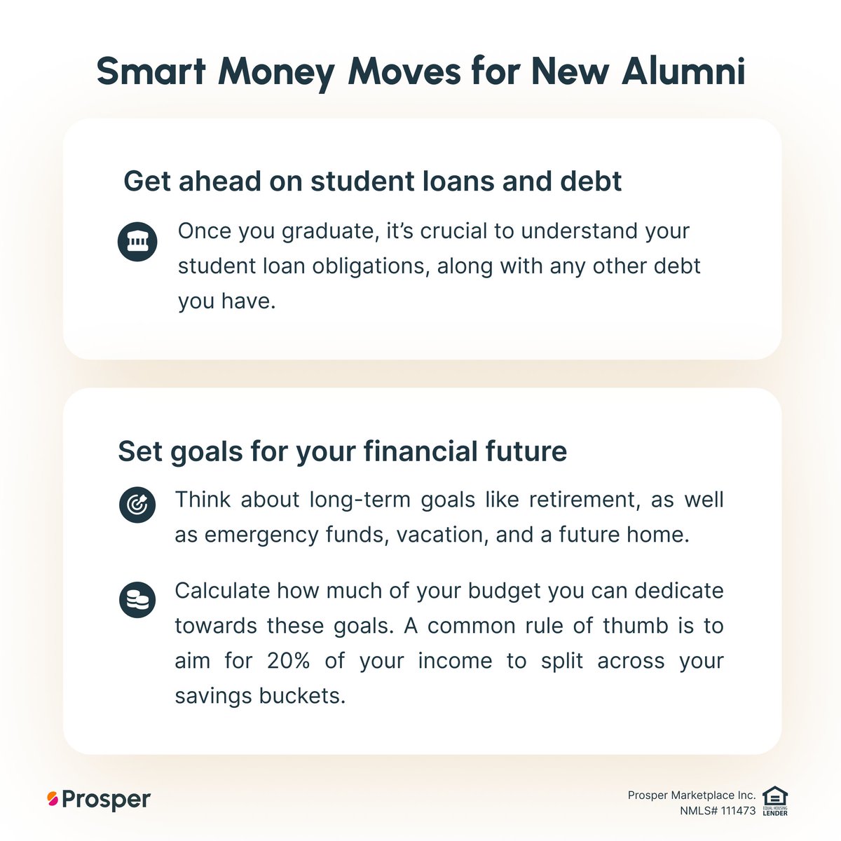 ProsperLoans's tweet photo. Just graduated from #college? Congratulations! Transitioning from campus life to the "real world" is an exciting milestone—but also comes with new financial responsibilities.

Set yourself up for success with these essential post-grad #moneymoves: https://t.co/dxYocs4pNc https://t.co/UhroQZ82aO