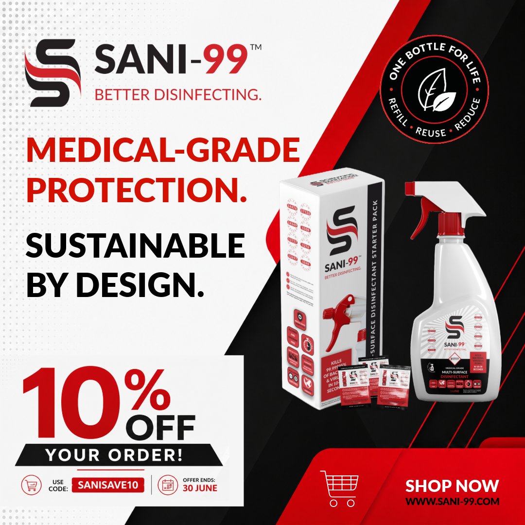 Scisan_UK's tweet photo. 🎉 As a thank you for supporting our growing e-commerce platform, enjoy:

10% OFF YOUR ORDER
Use code: SANISAVE10
 Offer ends 30 June

Shop now 👉 https://t.co/o1RwZhMqdX

#SANI99 #BetterDisinfecting #Sustainability #Disinfection  #InfectionPrevention #CleaningSolutions https://t.co/Qn2ZYhR4XZ