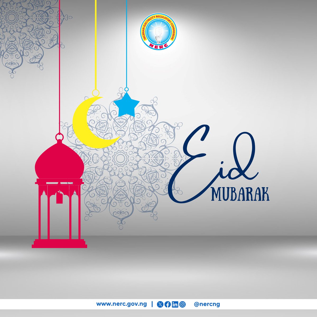 NERCNG's tweet photo. From all of us at the Nigerian Electricity Regulatory Commission (NERC), we wish you and your loved ones a joyful Eid Mubarak filled with happiness and cherished moments together.

#NERC #Electricity #EidMubarak #Sallah #Nigeria https://t.co/NVsXbcwqUp