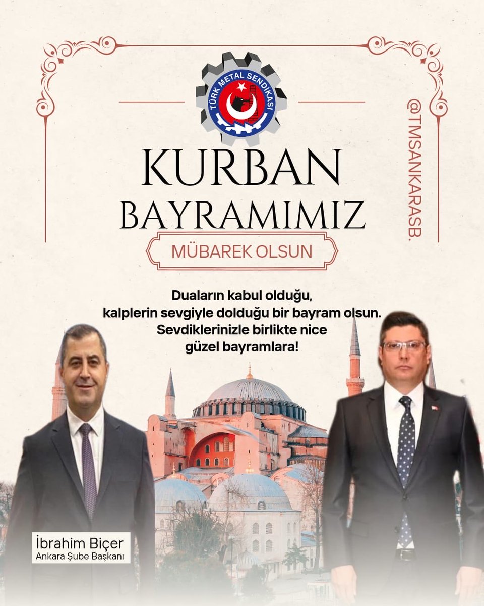 IbrahimBicer60's tweet photo. Paylaşmanın ve Dayanışmanın Bereketi ile

“Mübarek Kurban Bayramınızı en kalbi duygularımla kutlar,
bayramın ülkemize ve bütün İslam âlemine huzur,
bereket ve sağlık getirmesini dilerim.”

#HayırlıBayramlar
#TmsAnkaraSb https://t.co/FoW2LZsxDi