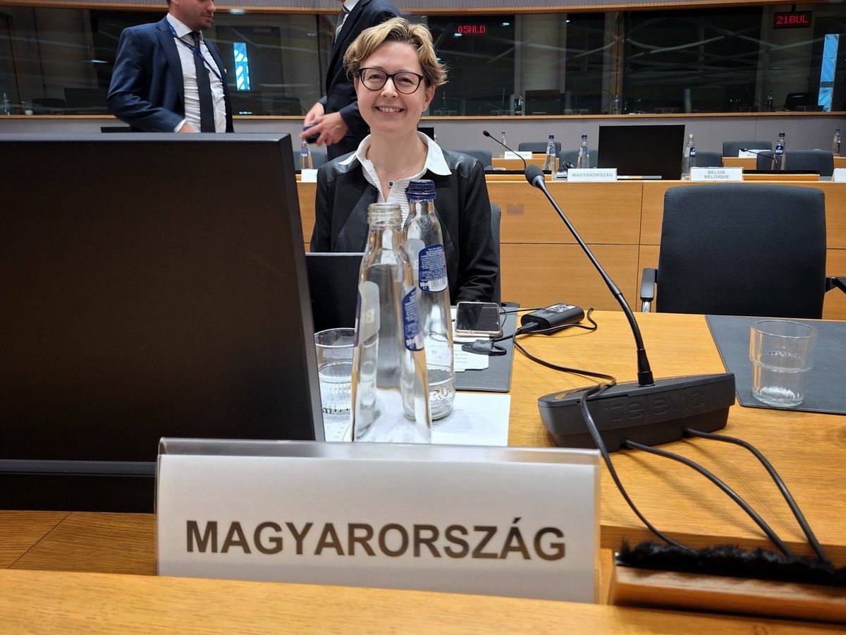 HungaryintheEU's tweet photo. At today’s #GAC, StateSec Fruzsina Gárdos-Orosz briefed ministers on the new Hungarian government’s commitment to restoring and strengthening #RuleOfLaw in Hungary. She presented the first steps taken, including the decision to join #EPPO &amp; reverse Hungary’s withdrawal from #ICC. https://t.co/fMDA9PWl0q