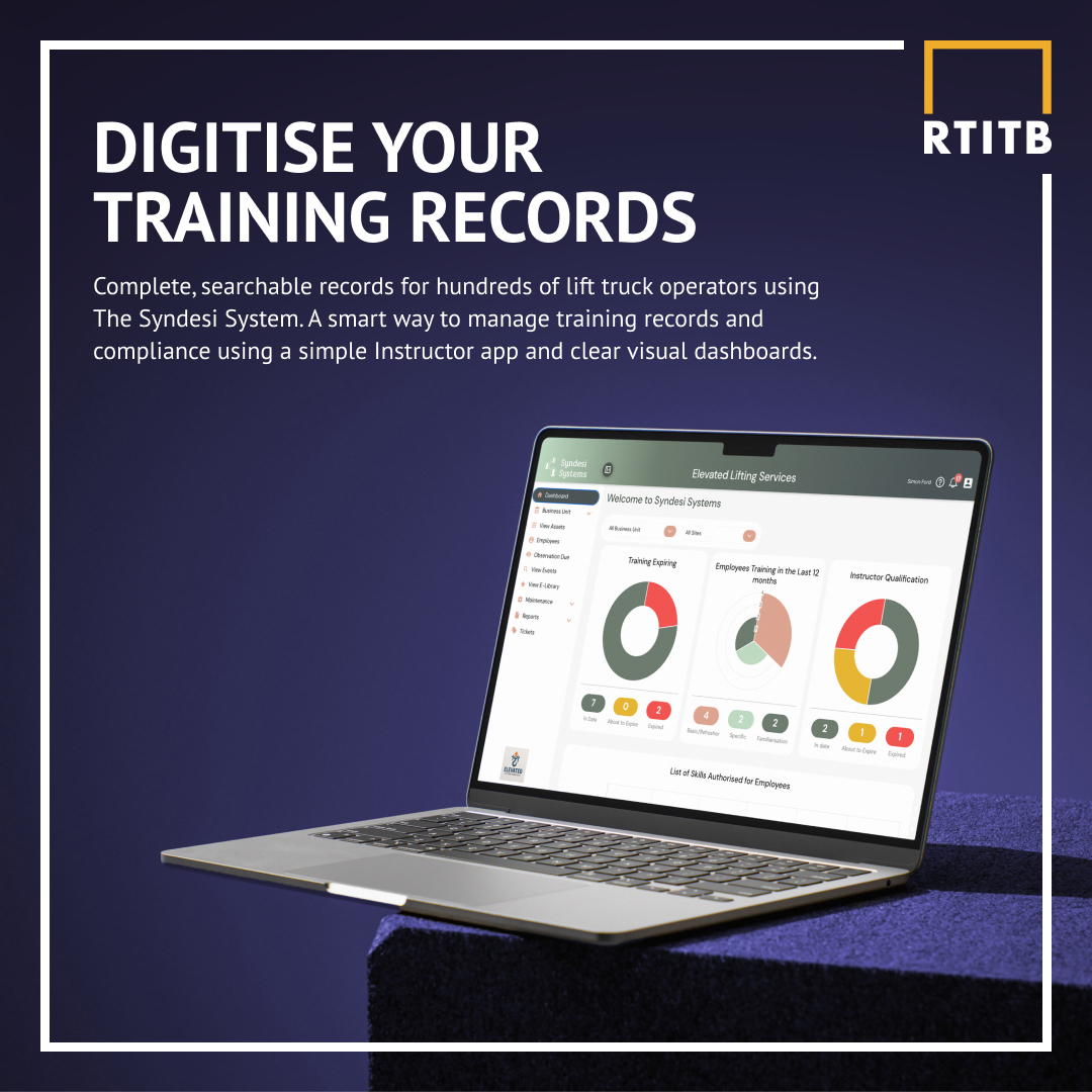 RTITB's tweet photo. Digitising MHE training records isn’t just easier than you think, it’s a relief you can feel.

Simple instructor app + Fully online platform = clear, visual dashboards. And confidence you’re doing the right thing. 

Book a demo: https://t.co/86q9BS469U

#RTITB #Digitalisation https://t.co/aumxAmRpZm