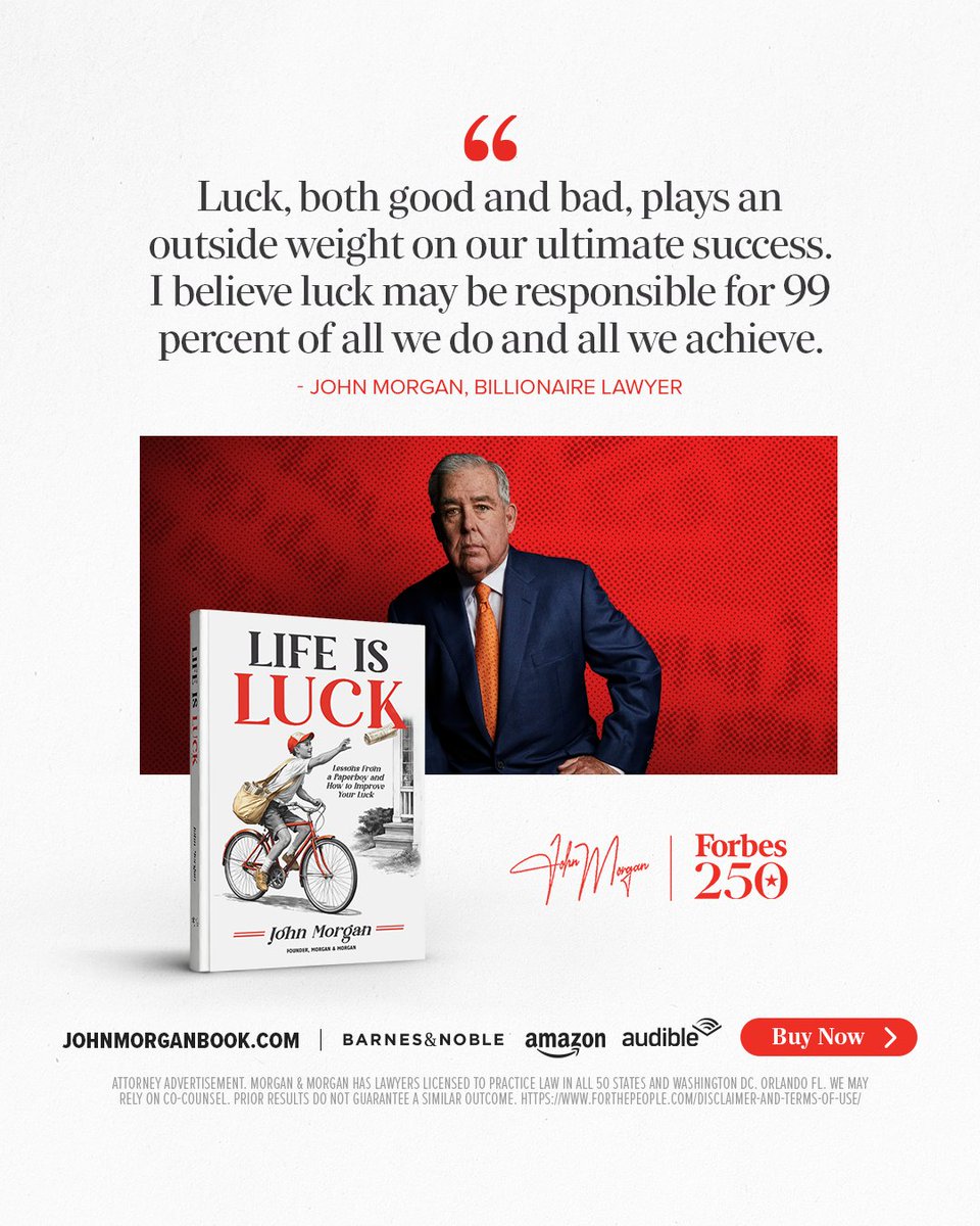 JohnMorganESQ's tweet photo. Many have been asking for the Life Is Luck audiobook… 

Now available on Audible: https://t.co/BRWaewhgfQ https://t.co/PvLLD6cpWg