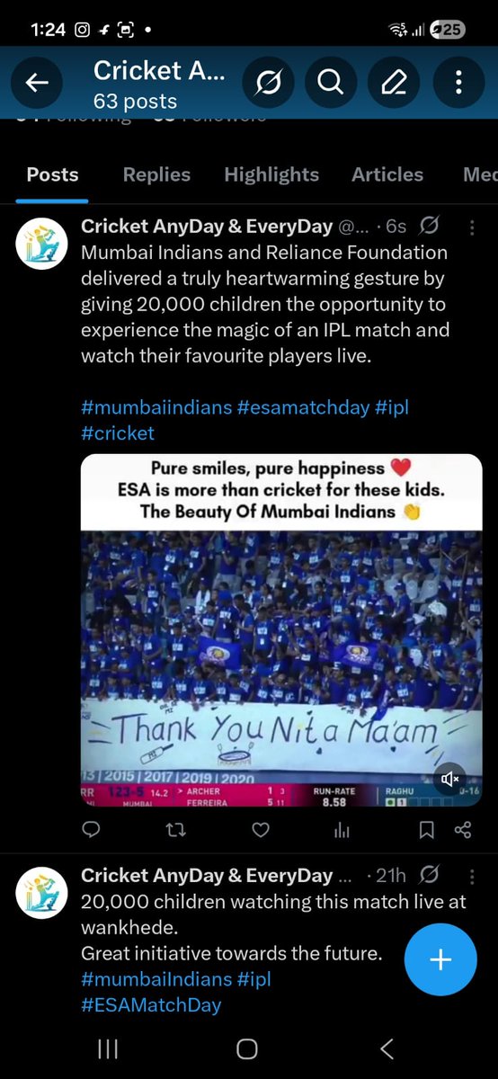 MI_Unstoppable's tweet photo. Cricket gave them memories MI gave them happiness 🥹💙
#MumbaiIndians #OneFamily #ESAMatchDay #MI #IPL #Cricket #MIFans #BlueArmy https://t.co/aGqgJveDxG