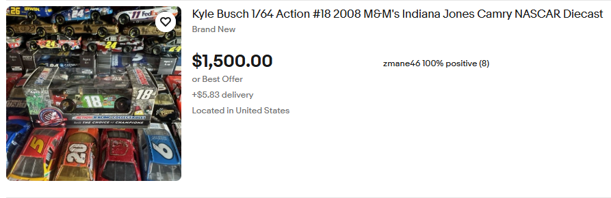 PhantomFoxyRS's tweet photo. @forrestsmith84 @LsTdiecast These are the two most egregious I found, price wise, for Kyle Busch 1/64s.

I hope Karma backhands these scummy scalpers hard. Absolutely ridiculous https://t.co/yLpMMtHdKz