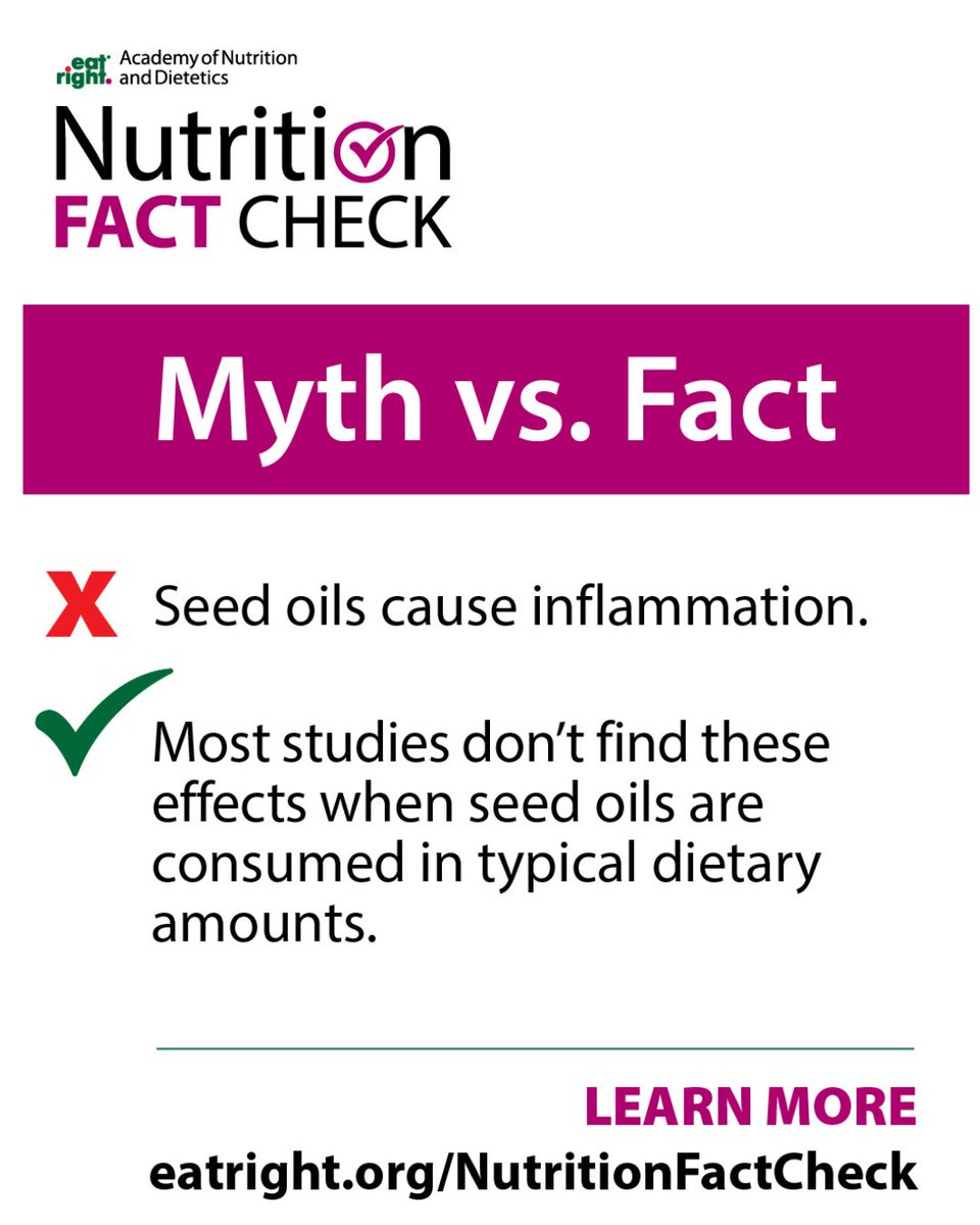 LisaUnderwoodRD's tweet photo. Lately, you may have come across the phrase "seed oils" frequently – appearing in social media posts, news articles, and discussions with your friends and relatives. So, what exactly are seed oils? #eatright
https://t.co/6JbKRIxBpj https://t.co/ANP6dFS8MM