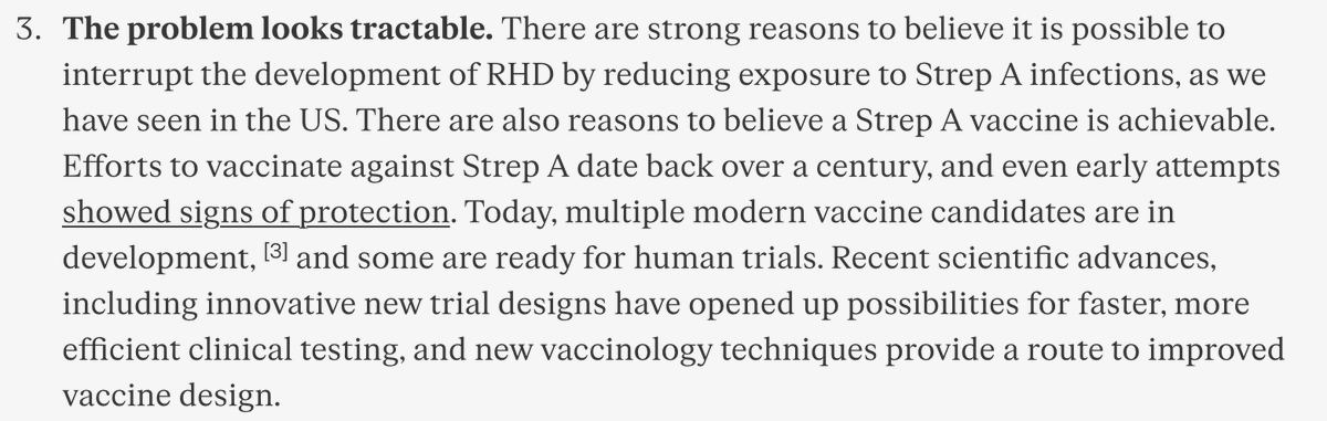 otis_reid's tweet photo. Really proud of @Kat_a_Collins and team for this launch. This fund nails each point of our importance (~639k deaths/year), neglectedness (~$1/DALY of R&amp;D, much less than malaria or HIV), and tractability (promising but stalled vaccine candidates) framework. https://t.co/UQiOUKq0f3