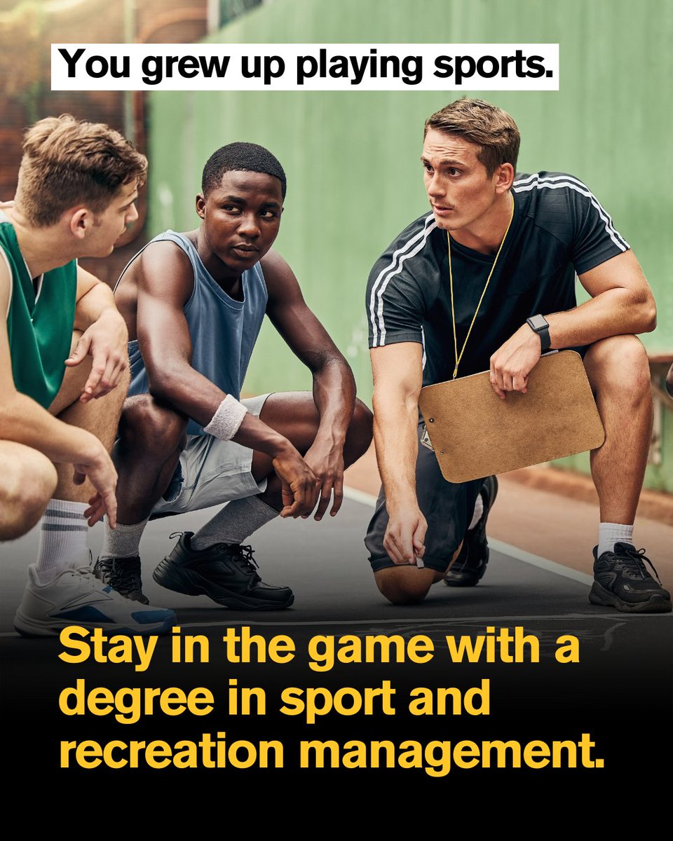 ASUCommunities's tweet photo. Turn your passion for sports and recreation into a career that strengthens communities. The online BS in sport and recreation management helps you develop the skills to plan, lead and deliver impactful sport and recreation programs. Learn more: https://t.co/HjD6b6I7nl https://t.co/xrvJBWEKhh