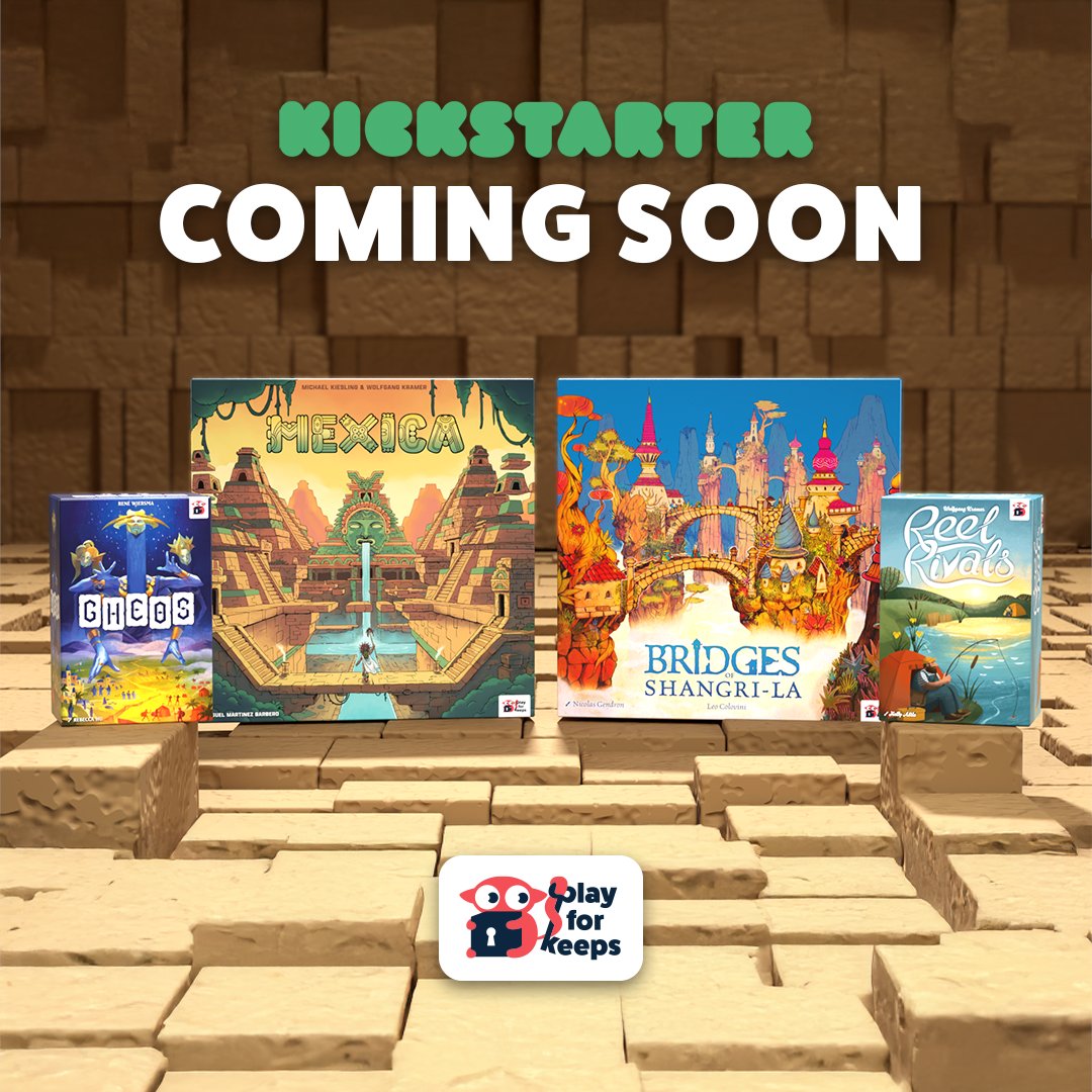 playforkeeps19's tweet photo. Beyond hyped to announce that we're kickstarting new editions of Mexica, Bridges of Shangri-La, Gheos, and Reel Rivals this year.  Link to find out more in comments. https://t.co/EZ0GYopFiI