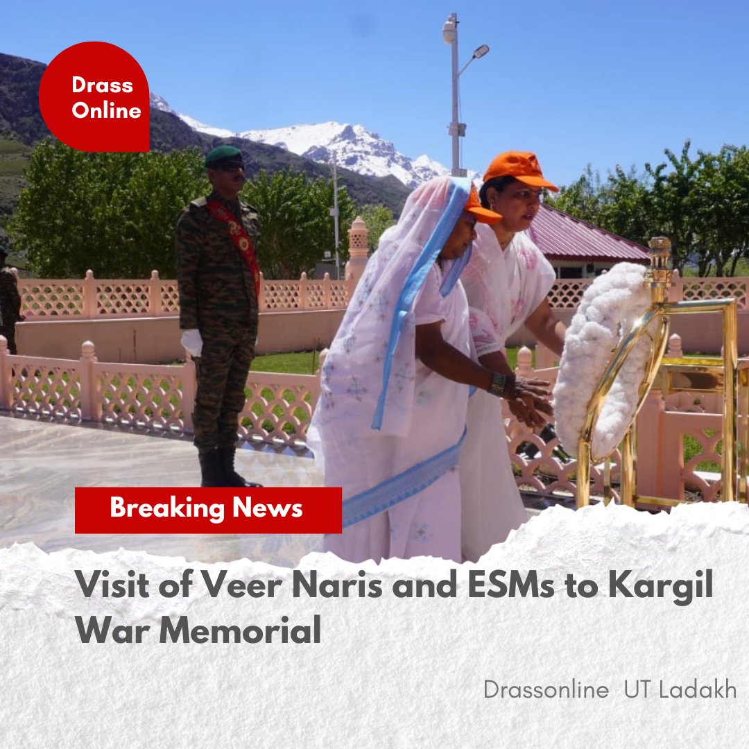 drassonline's tweet photo. KWM Drass , Visit of Veer Naris and ESMs to Kargil War Memorial,  Delegation comprising 39 veer Naris, 53 Children’s. Drass Warriors Brigade coordination with Rashtriya Sainik Sanstha. The delegation paid homage to martyrs at the War Memorial . @airnewskargil @ddnewsladakh https://t.co/M1Pj0Aa8NC