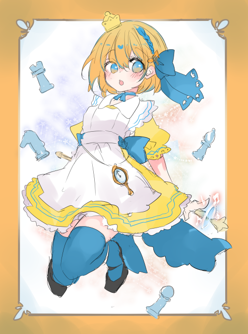 skebの奏ちゃんを描いてるときに描きたかったやつ、アリス風奏ちゃんリベンジ。今回は鏡の国のクイーンアリスモチーフ 