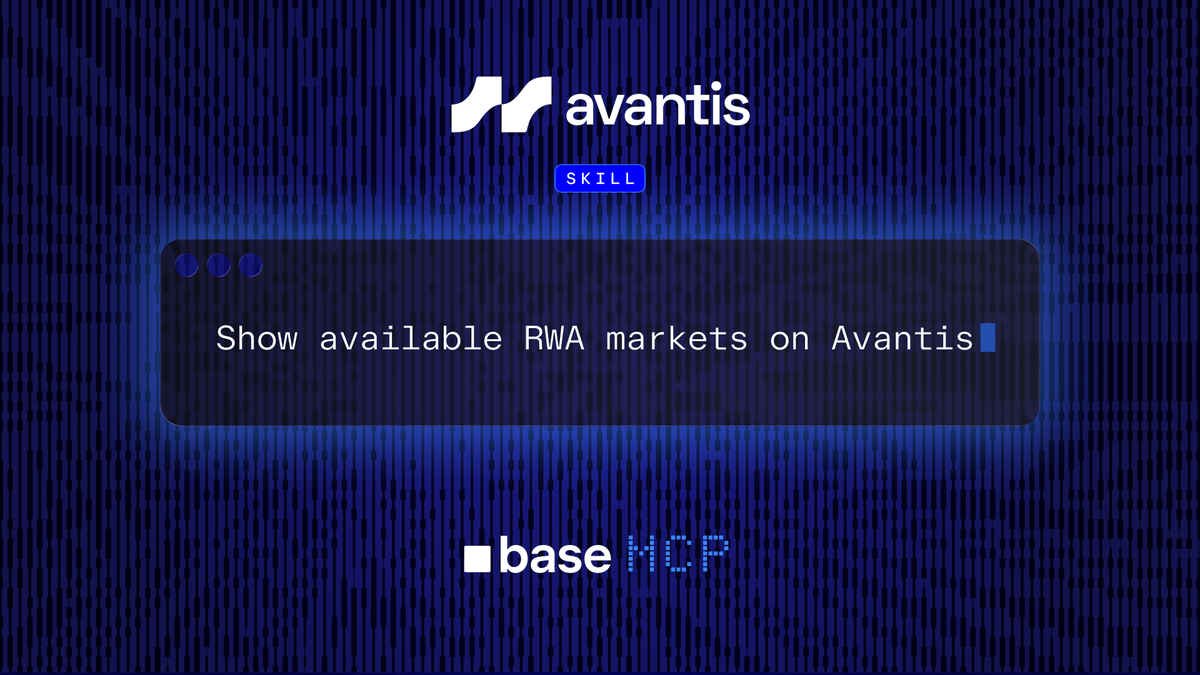 avantisfi's tweet photo. Avantis is live on @base MCP.

Markets used to be a place you went to.
Now they're wherever your agent is.

A world of possibilities, unlocked 🐆 https://t.co/Bm6LbM6cFY