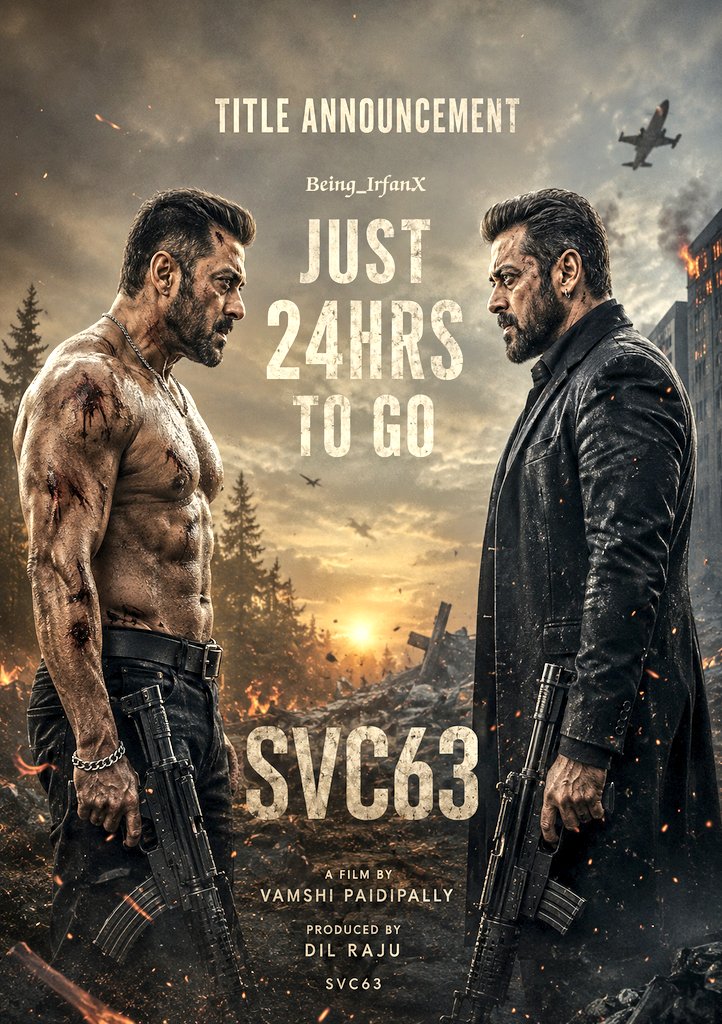 Being_IrfanX's tweet photo. ๐ซ RULE THE STREETSโฆ OR GET BURIED IN THEM.
24 hours left before the king steps out of the shadows. Smoke, bullets, blood, and power is gearing up to unleash a ruthless gangster storm on the big screen. ๐ค๐ฅ
#SVC63 #SalmanKhan #TitleAnnouncement #24HoursToGo #VamshiPaidipally https://t.co/HBXIimL7wD