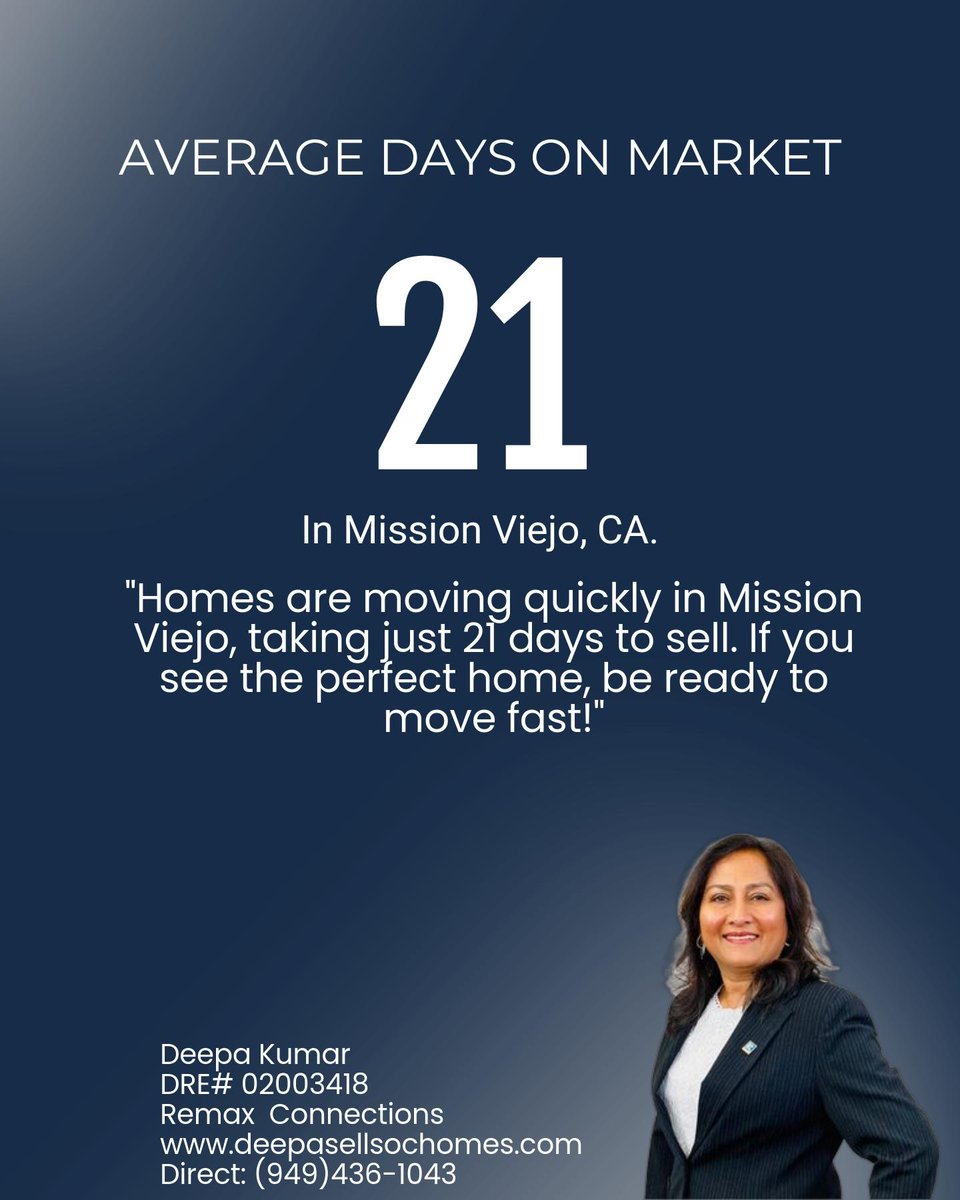 DeepasellsOC's tweet photo. Thinking about buying or selling in Mission Viejo, CA? Here’s the market update, Call me if you would like information for any other cities in Orange county and surrounding areas, would love to help!! Let’s chat! #MissionViejoRealEstate#HomeBuying #Investing #Selling https://t.co/9A5SWw9yhu