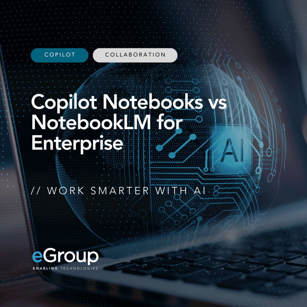 eGroup_Inc's tweet photo. Sorting out the difference between @Microsoft Copilot Notebooks and NotebookLM? Both tools help you work with content and pull insights faster, but serve different purposes with how you use data, documents, and research. We break it down in our blog:
https://t.co/k7Sh1FTZ7y https://t.co/UfNpUxPtdf