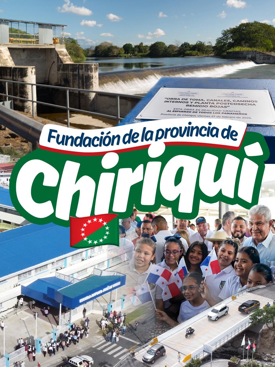 JoseRaulMulino's tweet photo. 177 años de fundación de mi querida provincia Chiriquí. Un saludo muy especial a todos los chiricanos que hoy conmemoran esta fecha, tierra de gente trabajadora, noble y orgullosa de sus raíces. Felicidades en este aniversario… meto!!! https://t.co/Ya6dXYoZsk