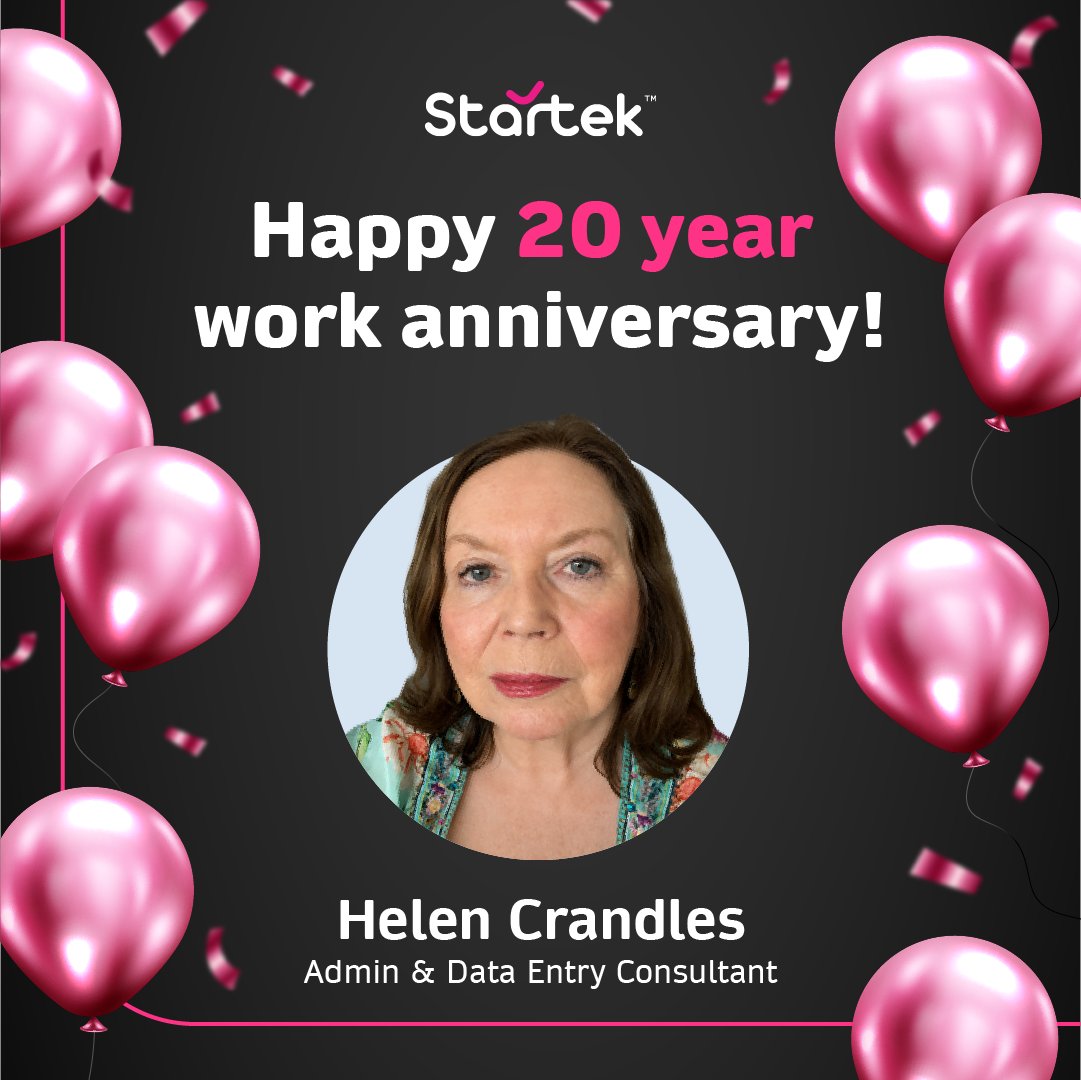 StartekAU's tweet photo. We are proud to celebrate Helen's incredible 20 years with Startek! Helen has consistently demonstrated dedication, reliability, a positive attitude and continues to make a meaningful contribution every day. Please join us in congratulating Helen on this remarkable milestone! https://t.co/fwriHYs5RO