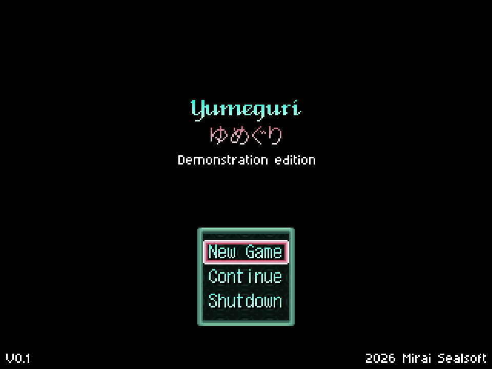 SpaceCadetMSS's tweet photo. Yumeguri Demo release
Features 22 worlds. currently no win condition, only wandering.
ゆめぐりデモ版を公開しました
２２のワルドがあります。現在はクリアー条件がなく、放浪のみ

DL👇👇👇
https://t.co/8i0vx6Rzvd

#ゆめにっき派生 #ynfg #yumenikki https://t.co/l38HRJX5HC